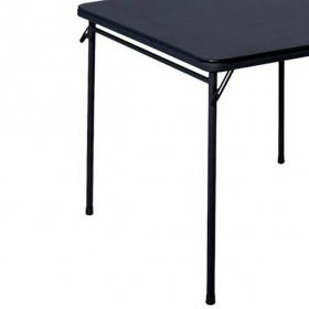 COSCO 5 Piece Card Table Set with Vinyl Seats, Black