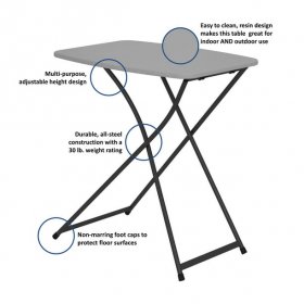 COSCO Personal Folding Activity Tables, Gray, 2-Pack