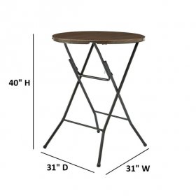 Mainstays 31" Round High-Top Folding Table, Walnut