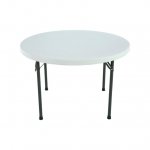 Lifetime 46 in Round Commercial Folding Table, White 22960