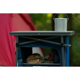 Ozark Trail 3-Shelf Collapsible Cabinet with Table Top, Blue, 23" L x 19" W