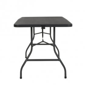 Cosco Deluxe 6 foot x 30 inch Fold-in-Half Blow Molded Folding Table, Black