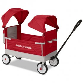 Radio Flyer, Dual Canopy Family Wagon, Adjustable Canopies with Storage Bag, Ages 1.5+ years