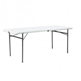 Mainstays 6 Foot Bi-Fold Plastic Folding Table, White