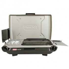 Coleman Tabletop Propane Gas Camping 2-in-1 Grill/Stove 2-Burner, Gray, 2000038016