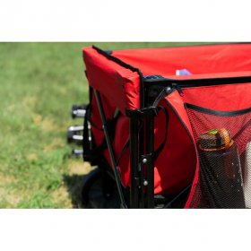 Ozark Trail Camping Utility Wagon with Tailgate & Extension Handle, Red