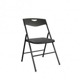 5 Piece Folding Table and Chair Set Steel Frame Black