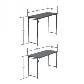 20a x 48a Adjustable Height PVC Top Table, Black