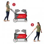 Radio Flyer, Discovery Stroll 'N Wagon with Canopies, Folding Wagon, Gray and Red