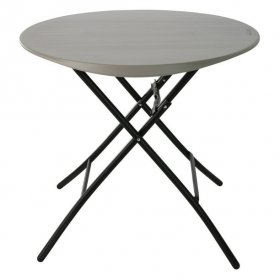 Lifetime 33" Round Folding Table, Gray Putty, 80230