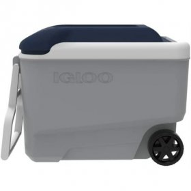 Igloo (#34687) MaxCold Roller Cooler, Ash Gray/Aegean Sea - 40 Qt. (56 cans)