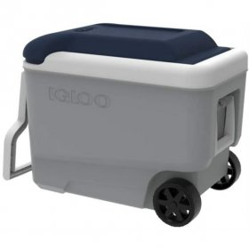 Igloo (#34687) MaxCold Roller Cooler, Ash Gray/Aegean Sea - 40 Qt. (56 cans)