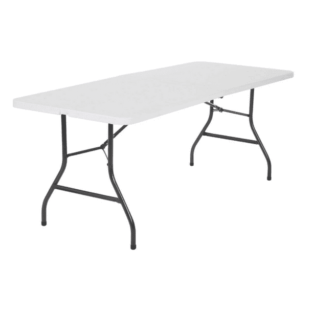 Cosco 6 Foot Centerfold Folding Table, White